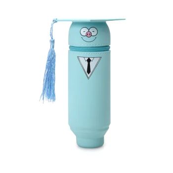 Novel Boy Girls Silicone Animal Shape Pencil Case Silicone Round Pen Holder Children Creative Blue Pen Holder with Doctor Hat - Jining Partner Outdoors Co., Ltd. - China