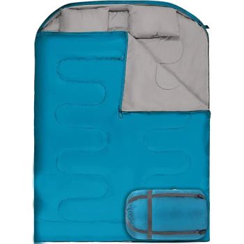 Camping Gear Split-Splice Sleeping Bag and Pillow Set with Thick Hat Splash-Proof for Outdoor Camping Tent - Anhui Junhan International Trade Co., Ltd. - China