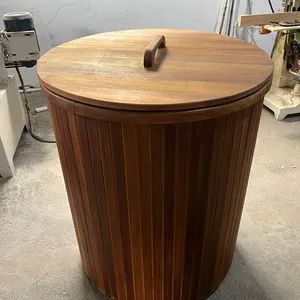 Solid Wood 1-Person Cedar Cold Plunge Ice Bath Tub with Wax Oil Chiller Modern Traditional Design for Indoor Outdoor Soaking Luxury Villas - Dongguan City Hi Song Wood Co., Ltd. - China