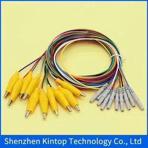10PCS Lot EEG Aeeg Veeg Emg ECG EKG DIN 1 5mm Plug Cable and M Alligator Electrode Clip 1 5m Cable 5PCS Per Color - Shenzhen Kintop Technology Co., Ltd - China