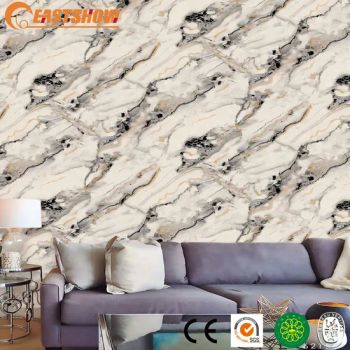 Modern Glossy PVC Wall Sticker Luxury Granite Glossy Marble Style Wallpaper Rolls for Living Room Wall - YANGZHOU EASTSHOW DECORATIVE MATERIAL CO., LTD. - China