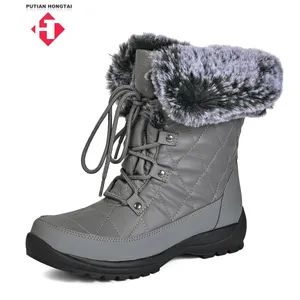 Fashionable Snow Boots Women Non-Slip Insulated Faux Fur Winter Shoes with Lace - Fujian Putian Hongtai Imp & Exp Co., Ltd. - China