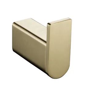 Modern Sqaure Design SUS304 Brushed Gold Coat Hooks Robe Hooks for Bathroom - TAIZHOU YINADA SANITARY WARE CO., LTD. - China