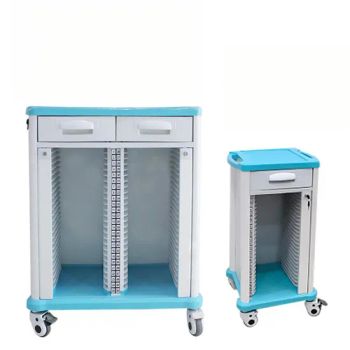 Hospital Nurse File Storage Cart - Lockable, Silent Wheels, Mobile Trolley - Huakang Medical Technology (Tianjin) Co., Ltd. - China
