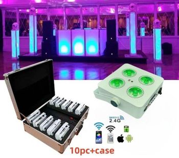 10Pc Battery Powered Uplights Rechargeable Par Can 4x18W RGBWA+UV Flight Case from Gadgets LLC 10Pc Battery Powered Uplights Rechargeable Par Can 4x18W RGBWA+UV Flight Case - Gadgets LLC - United States