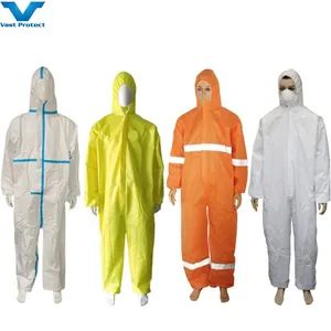 Industrial Safety PPE Supplier Breathable Waterproof Suit Non-Woven PP SMS Micro-Porous Disposable Protective Clothing - HUBEI VASTPROTECT MANUFACTURING CO., LTD. - China