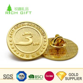 High Quality Customized Metal Zinc Alloy 3D Gold Plating Officer Security Guard Badges for Conference - KN Gift Limited - China