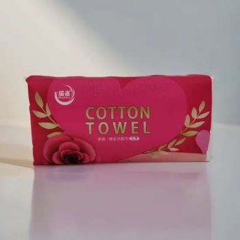 Cotton Dry Wipes 200x200mm 100g Half Fold Alcohol Free OEM RQ-MR001 - Quanzhou Zhongzheng Paper Co.,Ltd - China