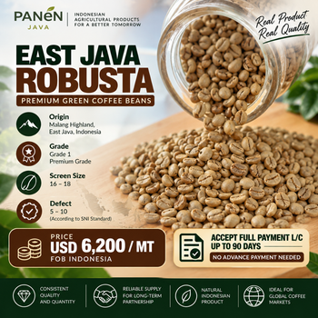 East Java Robusta Green Coffee Bean - Premium Quality from CV Hariman Kian Makmur East Java Robusta Green Coffee Bean - Premium Quality - CV Hariman Kian Makmur - Indonesia