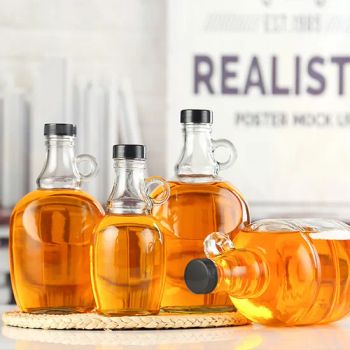 Maple Syrup Bottles Liquor Bottle Glass 500ml 1000ml Whisky Rum Wine Vodka Liquor Spirit Glass Bottle Clear Glass Bottle with Loop Handle Glass Containers - Shandong Well Pack Industry Co., Ltd - China