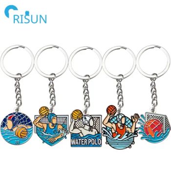 Manufacture Keyfob Waterpolo Llavero Key Chain Key Ring Custom Gym Sport Swimming Waterpolo Ball Player Water Polo Keyring Keychai - Shenzhen Risun Trading Co., Ltd. - China