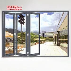 Folding Garage Folding Door Style Modern Origin Foshan Security Rating A Position Exterior Open Style Folding Trademark - Foshan Oscar Building Materials Co., Ltd. - China