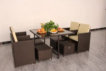 Hideaway Tempered Glass Top Restaurant Dining Furniture Set - Gooloo Tech. Co., Ltd. - China