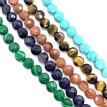 Natural Faceted Crystal Loose Stone Beads Round Flat Gemstone Rainbow Stone Beads - Haifeng Alaric Inc - China