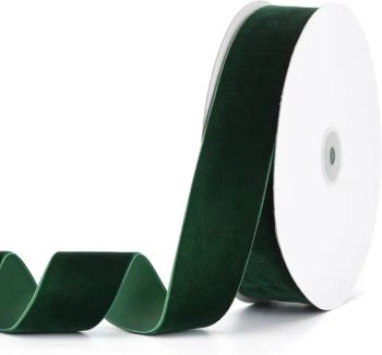 Lemo Dark Green Velvet Ribbon 1-12 X 20yd, Great for Gift Wrapping, Hair Bows Making, Wreaths, Wedding and Christmas Party Decoration (Dark Green 1-12) - Ningbo Lemo Textile Co., Ltd. - China