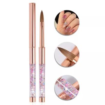 Gold Kolinsky Acrylic Nail Brush Metal Nail Brush with Liquid Glitter - Nanchang GuYo Cosmetics Co., Ltd. - China