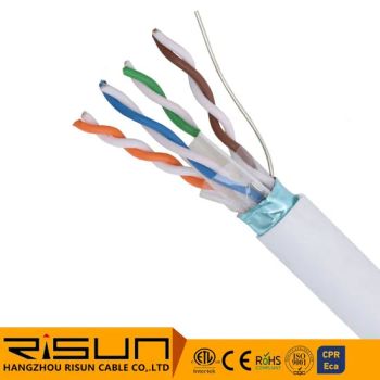 CAT6 Cable FTP Solid Copper Foil Shielding 0 57mm 23AWG High Performance Cmr Ethernet Network Data Computer Wire 1000 FT - Hangzhou Risun Cable Co., Ltd. - China