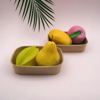 Wm2049 500ml Water-Based Coated Rectangle Disposable Paper Bowl Take Away Kraft Paper Soup Bowl Microwave Black Eco Style Biodegradable Food Container - Xiamen Wei Mon Environmental Materials Co., Ltd. - China