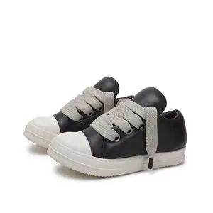 Men's Owens Vintage Sneakers Designer Low-Top Padded Lwg-Certified Grained Lambskin Board Shoes Black - SHANDONG YICHUN TRADING CO., LTD. - China