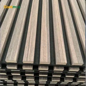 3D Fluted Wooden Acoustic Panels Veneer Laminated Soundproof Slat Wood Sound Absorbing Panel - Linyi Consmos New Building Materials Co., Ltd. - China