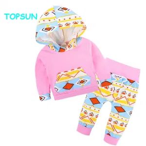 Girl Hooded Long Sleeve 100% Cotton Baby Set SGS MOQ100 15D HS Code 62 Gender Girl Origin China Type Baby Set Technics Knitted - XIAMEN TOPSUN APPAREL CO., LTD. - China