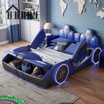Modern LED Light Car Bed Designs Kids Beds for Children Bedroom Furniture Bed for Kids - FOSHAN BUDDYHOME HOUSEWARE CO., LTD. - China