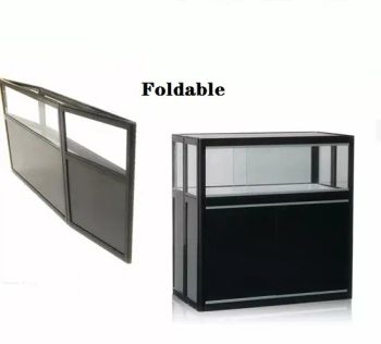 Display Glass Counter Showcases for Exhibition and Event, Foldable Auminum Framed Rental Display Cabinets - FOSHAN XINMIAO EXHIBITION EQUIPMENT SYSTEM CO.,LTD - China