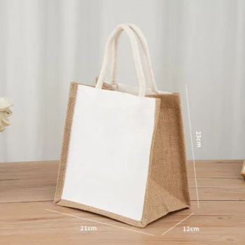 Custom Reusable Hessian Burlap Tote Bag Jute Canvas Tote Bags with Handheld - Anji Yangyi Textile Co, . Ltd - China