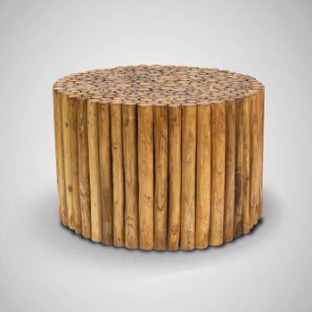 Round Wooden Coffee Table - Teak Slat Design Price Range Start From $73 Dimensions 70 X 70 X 45 Cm Sourcing Sustainable - Cimba Bali Exportindo - Indonesia