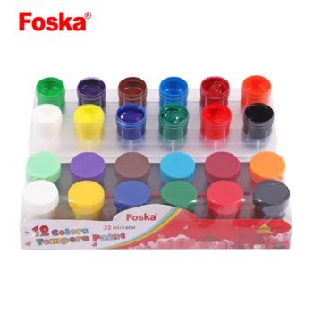 Foska Drawing Colors Washable Kids Non-Toxic Gouache Color 22ml Tempera Paint Set with Brush - Anhui Sunshine Stationery Co., Ltd. - China