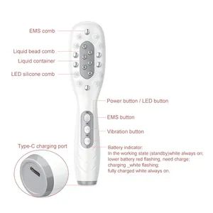Ergonomic Scalp Oil Applicator – 3 LED Colors EMS Vibration Precision Comb for Essential Oils & Serums - Voraglow Trading Co., Ltd - China
