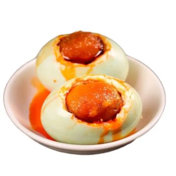 Chinese Manufacture Salted Duck Egg Yummy Salt Egg Origin China Variety Duck Resource Cultured Model NO. DLG-S25 Type Processed - Fujian Da Laogu Foodstuff Co., Ltd. - China