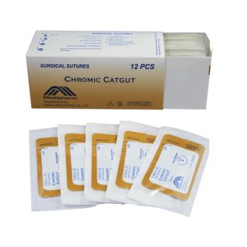 Chromic Catgut Sutures USP2#1#0#2/03/04/05/06 BrownGreen Monofilament 1Y CE ISO13485 - Anhui Medipharm Co., Ltd. - China