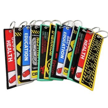 Custom Tag Anime Embroidery Key Chain Wrist Lanyard Car Keychain Woven Embroidered Marker Keychain - Shenzhen Awells Gift Co., Ltd. - China