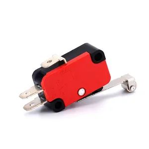 Red Kw7 Push Button Switch 3pins 16A 250V Micro Switch with Roller Limit Switch - YUEQING AIBEIKEN ELECTRIC CO., LTD. - China