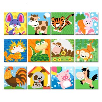 DIY Painting by Numbers Cartoon Animals Modern Acrylic Kit Calligraphy Painting for Children 20X20cm - Ningbo Rainma Stationery Co., Limited. - China