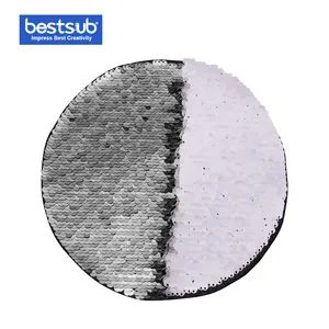 Bestsub Sublimation Flip Sequins Adhesive for Clothing Round Silver W White  - BestSub Technologies Co Limited - China