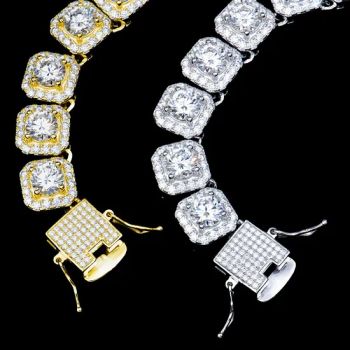 High Quality Moissanite Jewelry 11mm 18inch Square Tennis Necklace - Guangxi Wuzhou Xingyuegems Co., Ltd - China