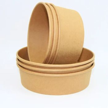 Takeaway Food Packaging Disposable Waterproof PE Coated 1000ml Kraft Paper Bowl with Lid - Taizhou Jiashun Commodity Co., Ltd. - China