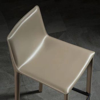 Italian Leather High Back Bar Stool with Backrest - Fujian Dongyi Shenghui International Trade Co., Ltd. - China