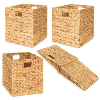 Collapsible Storage Organizer Handwoven Laundry Totes for Bedroom Living Room Shelves - Deqing Mountlume International Trading Co., Ltd. - China