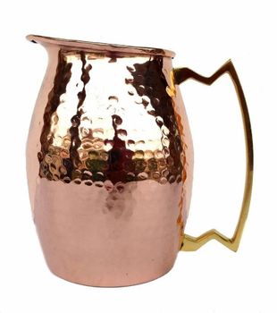 DC-269 Copper Jug With Brass Handle Material Copper Capacity 2100ml With Handle Yes Packaging Type Box Brand Divine - Divine Copper - India