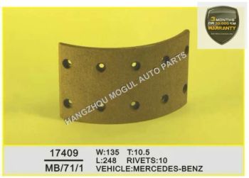 Premium Quality Brake Lining for Heavy Duty Truck (17409) - Hangzhou Xingfeng Industrial Co., Ltd. - China