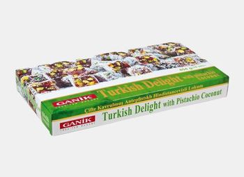 Turkish Delight with Pistachio Coconut Double Roasted 454 g - GANIK SEKERLEME GIDA SAN. VE TIC. LTD.STI - Turkey