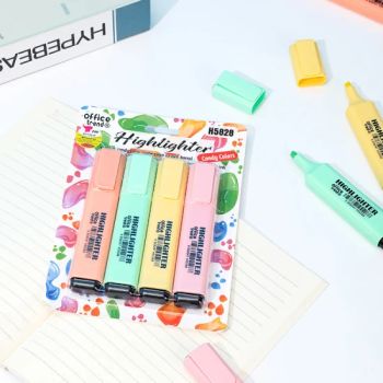 Chisel Tip Macaron Highlighters, Dry-Quickly Non-Toxic Highlighter Markers, Tank Highlighters, Assorted, 4 Colors/Pack, School Supplies - Qingdao Lincoler Trade Co., LTD. - China