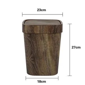 Large Square Plastic Trash Can Grain and Sleeves Dustbin - Taizhou Wangting Plastic Spring Co., Ltd - China