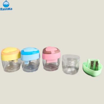 School Office Double Hole Plastics Pencil Sharpener with Colored Lid - Ningbo Rainma Stationery Co., Limited. - China