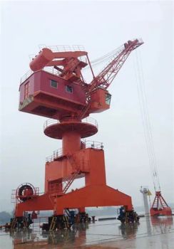 Mobile Harbor Portal or Pedestal Jib Cranes Jetty Portal Crane Dock Crane with Grab PC020 - Jiangsu Jianguo International Trade Co., Ltd. - China