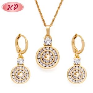 Beautiful Zircon Bridal Necklace 18K Gold Jewelry Sets for Wedding - Guangzhou Heng Dian Trade Co., Ltd. - China