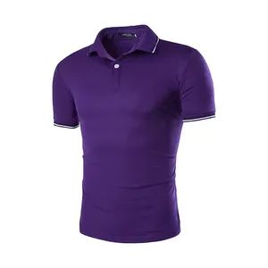 Striped Rib Cuff Golf Polo Shirt Breathable Knitted Print Cotton T Shirt - Guangzhou Colorful Clothing Co., Ltd. - China